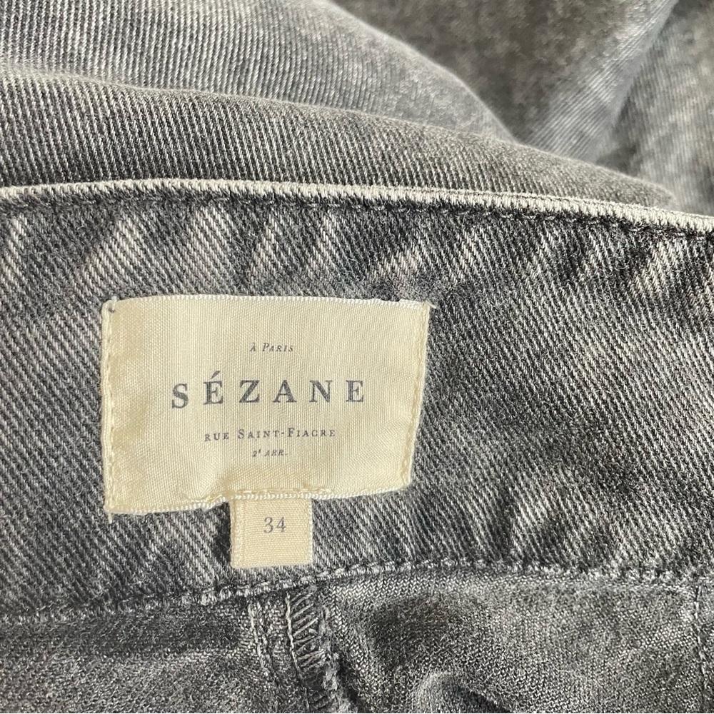 Sezane Austin Trousers Washed Black Jeans - Picture 8 of 14
